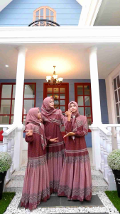 AC 0riginal Arumi Couple | Gamis Ibu dan Anak Perempuan | Gamis Premium Set Jibab Segi Empat | Gamis Lebaran