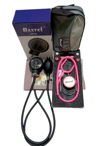 Baxtel APG BLACK Ring Aneriod Sphygmomanometer With Stethoscope Deluxe