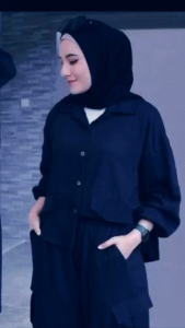 Setelan Fashion Wanita Kekinian Gaya Korea dengan Motif Cargo Multicolor Oneset Wanita Terbaru 2025