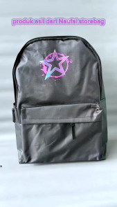 Naufal.storebag Tas Ransel backpack motif Bintang Ungu-Tas Distro sd smp sma kuliah kerja