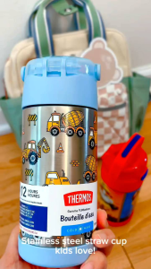 Authentic Thermos Funtainer 12 Ounce Paw Patrol RED or PINK Stainless Steel Vacuum Insulated Straw Kids Water Bottle