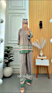 setelan celana wanita rayon premium busui jumbo motif terbaru