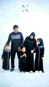 Iness id Dress Sarimbit Lebaran Kombinasi Troso Terbaru etnik elegan gamis keluarga kondangan