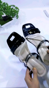 Sandal Wanita High Heels Hak 3 cm Tali Palang