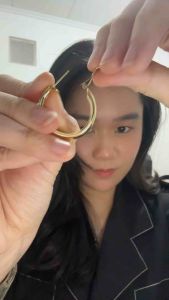 Parker Hoop Earrings Anting Bulat Besar Big Tusuk Stud Lingkaran Alloy Edgy Style Korea Korean Earring Fashion