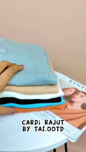 OUTFIT RAJUT Baju Atasan Wanita Lucu Crop Cardi Longsleeve Motip Kancing Gaya Korean