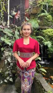 Kebaya polos bet lengan rumbai kupu - kebaya modern