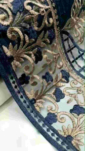 (COD) Kain Tille Twotone Full Bordir || Bahan Kebaya Meteran