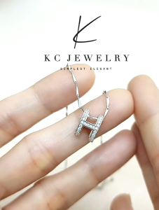 KC Jewelry S925 Silver WhiteGold Plated Diamond 3D-H Pendant