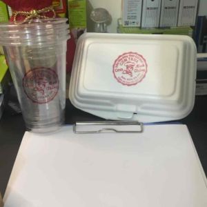 Con dấu cỡ lớn in trên hộp xốp bao bì và nhiều chất liệu tặng kèm mực