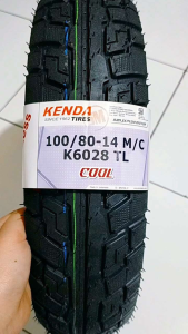 KENDA BAN LUAR TUBELESS 100/80-14 KODE K6028 100 80 14 RING 14 BAN MOTOR TUBLES MURAH
