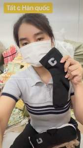 Tất nữ cổ cao họa tiết chữ C phong cách Hàn Quốc nhiều mẫu đáng yêu