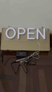 ป้ายไฟOPEN ป้ายไฟร้าน ป้ายไฟLED ป้ายไฟอักษร ป้ายไฟหน้าร้าน ขนาด 35x12cm แบบใส