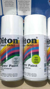 Pilok Cat Diton Paket Lengkap 3 Kaleng 300cc Hino Green 829 Primer Grey 8020 Clear Glossy 8540