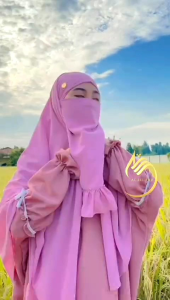 Tudung Inara Segi empat set Cadar rimple