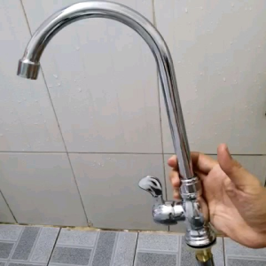 VÒI RỬA CHÉN BÁT LẠNH HỢP KIM THÉP XI BÓNG THÂN XOAY 360 ĐỘ - TAY GẠT CÁNH CHIM - DÙNG CHO 1 HOẶC 2 HỘC CHẬU