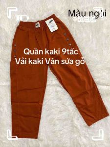 Quần kaki nữ 9 tấc màu  ống nhỏ kaki chất thun co giãn mạnh  chất vải cotton mềm mịn mát size 45-65kg