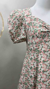 Sweet Floral Puff Sleeve Dress – Elegant & Comfy for Daily Wear