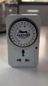 Panther PTM 1624 Compact Mechanical Timer 24-Hour Programmable 3680W Max Capacity 16A 230V - Durable Power Outlet Control
