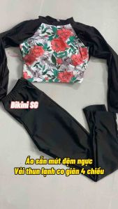 Đồ bơi nữ tay dài croptop phối quần Bikini SG