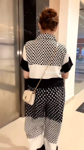 El Fani Store - Oneset Crop Setelan Celana Kulot Hightwaist / Dress Motif Bunga Rayon Premium