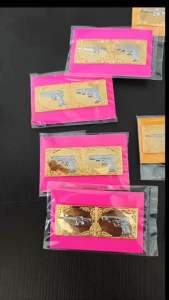 เหรียญแม่นปืนทอง ปืนสั้นคู่ ปืนยาว/ปืนสั้น แบบแม่เหล็ก แบบหมุดเกลียว