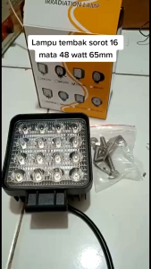 Lampu Tembak Super Terang LED Mobil Truck Motor 48W 16 Titik Tebal 6cm DC 9 36V Jarak Up To 200M SM