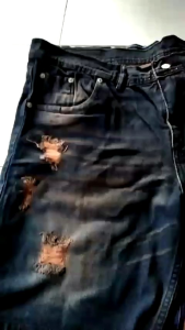 Celana Jeans Pendek Sobek Jumbo Pria Dewasa Denim Besar Big Size 27-45/Jeans Sobek Pendek Pria Jumbo