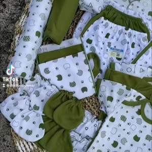 39 PCS Paket Lahiran Newborn Seri Hijau Olive Moriska Baby SNI