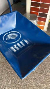 รถเข็นปูน สีน้ำเงิน ล้อเหล็กปั๊ม ล้อเดี่ยว ล้อคู่ รถเข็นปูนทราย ล้อขนาด 12" / 12นิ้ว อย่างหนา