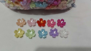 250grams (est.570pcs) Flower Cherry Blossom Spacer Beads12mm with Hole for DIY Bracelet Necklace Earrings Jewelry Making Supplies