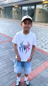 Baju Kaos Distro Anak Laki-laki Gambar Marvel Spiderman & Captain Amerika Usia 1-8 Tahun Katun Combed