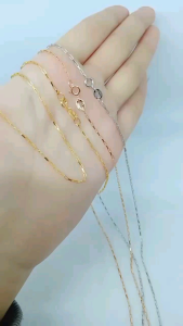 Kalung Rantai Paperclip Kotak/Perak Asli Silver 925 Lapis Emas: Perhiasan Fashion Wanita Terbaru