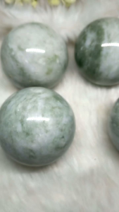 ✨ Natural Lushan Green Jade Ball | Calming Energy | Free Display Base/✨天然鲁山绿玉球|平衡能量|风水疗愈石|旺财转运水晶球|附送底座