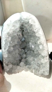 Rare Natural White Clear Amethyst Cluster Geode Crystal