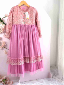 GAMIS KIDS BROCCADE SERIES!! GAMIS ANAK MULAI 5TAHUN GAMIS ANAK BALITA DAN ANAK TANGGUNG TSAMARA BY LABELLA WARNA PINK TUTU CANTIK GAMIS PESTA ANAK