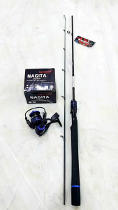 Set Joran Spinning Carbon Solid Rockfish Guardian 180 + Reel Nagita 1000 2000 3000 + set joran spinning carbon solid