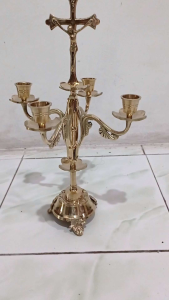 Tempat Lilin Salib Kuningan / Candle Holder Brass