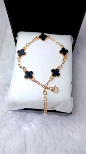 Bundara Acc-1582 Sz 18cm Gelang tangan wanita titanium Gelang aksesoris clover cantik
