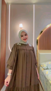 DRESS KINANTI//GAMIS SUSUN//DRESS PANJANG GNL RAYON TWILL PREMIUM