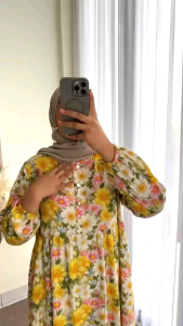 DRESS ALMA//MIDI DRESS ANNISA LENGAN PANJANG//DRESS RAYON KEKINIAN