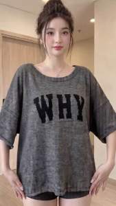 Áo Phông Len Form Rộng Chữ Why QC