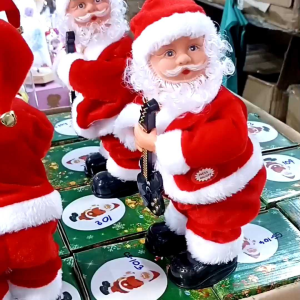 (1ตัว) ตุ๊กตา คริสมาสต์ ซานตาคลอส ใส่ถ่าน มีเสียงร้อง น่ารักมากๆ ตุ๊กตาซานตาคลอส ตุ๊กตาของขวัญ ตุ๊กตาวันคริสต์มาส