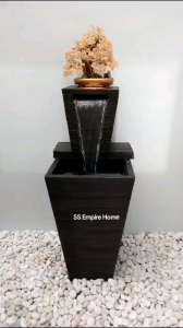 S4 Large Brown Feng Shui Water Fountain Square Pond Kolam Air Sandstone Garden Water Feature Waterfall