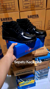 LOZTA Sepatu Kerja Pria Pantofel Boots Hitam Pdh Series