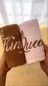 Handuk Ready Bordir Premium Kado Pernikahan Seserahan Wedding Hampers- KINGQUEEN