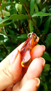 ก-5 จี้อำพันพม่า เงินแท้925โดยช่างไทย  อำพันฟอสซิลยางไม้กลายเป็นหินธรรมชาติจากประเทศพม่า เมืองคะฉิ่ง (Myanmar Amber)อำพันแท้100%  ขนาด  7.1g 39.9×26.0×13.2mm