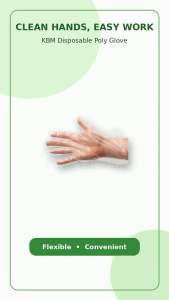KBM Disposable Plastic Hand Glove [Size L] (100pcs) /Economy Plastic Glove