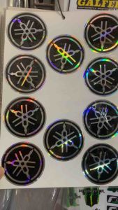 Bộ tem 10 tem nổi logo YAMAHA dạ Quang bóng mỗi tờ ngang 20cm dài 30cm hàng nhập Thái Lan chất lượng cao màu sắc bền và đẹp dành trang trí cho tất cả các loại xe giá bán cực tốt bán lẻ như bán sỉ