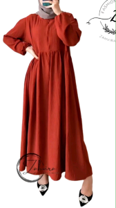 Zahvira Dres Cringkle Airflow Premium Grade A/ Bavina Midi Dres Cringkle/ New Arrival Mini Dres